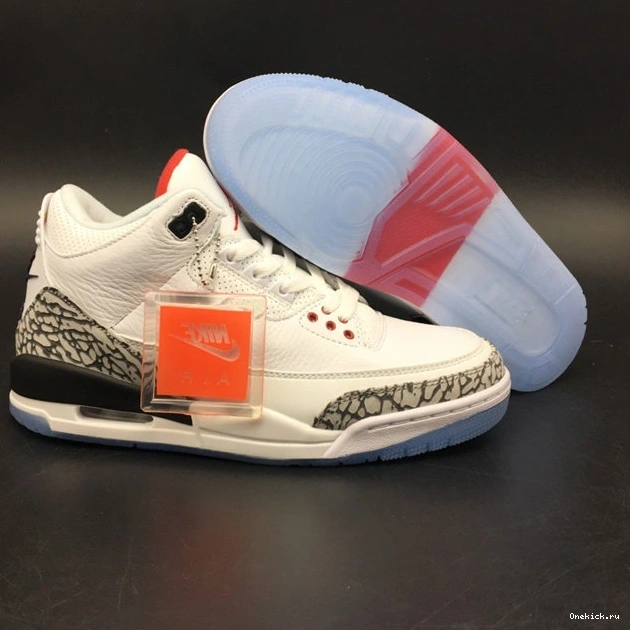 One Kick 3851 Tailored Free Throw Jordan3 Cement 923096- Line White 1029